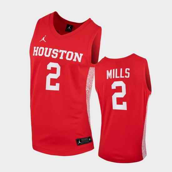 Men Houston Cougars Caleb Mills Replica Red College Basketball Jersey